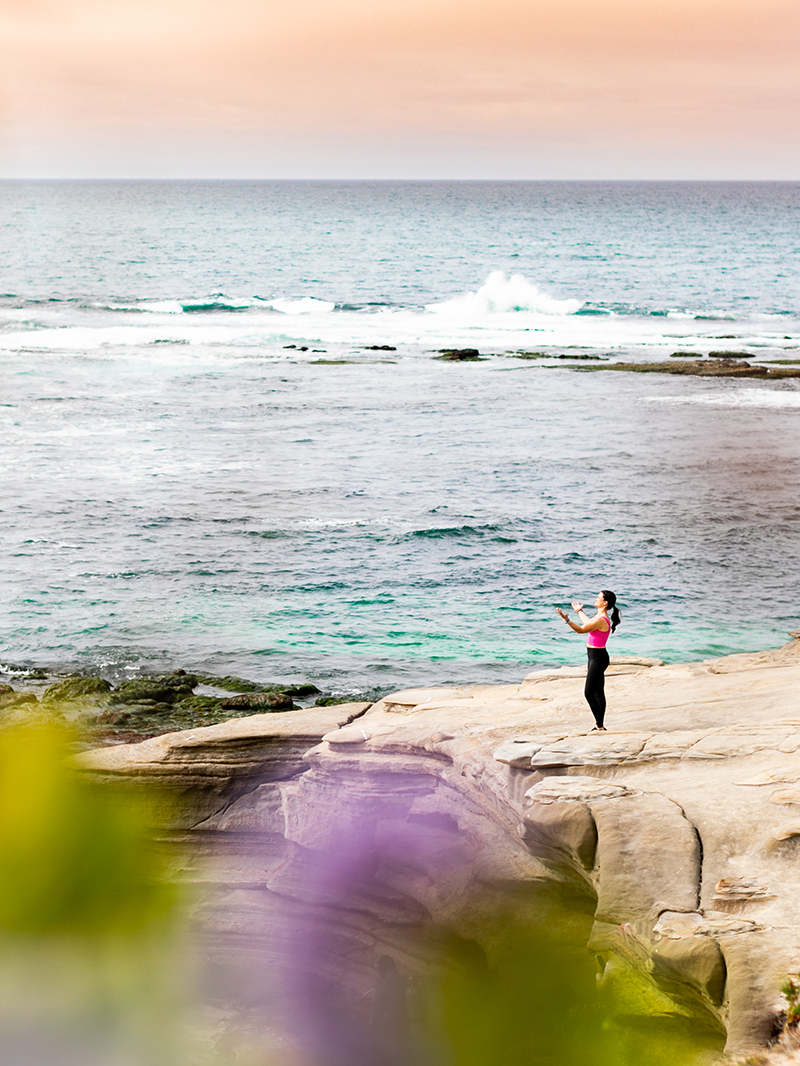 La Jolla coastline in San Diego at sunset